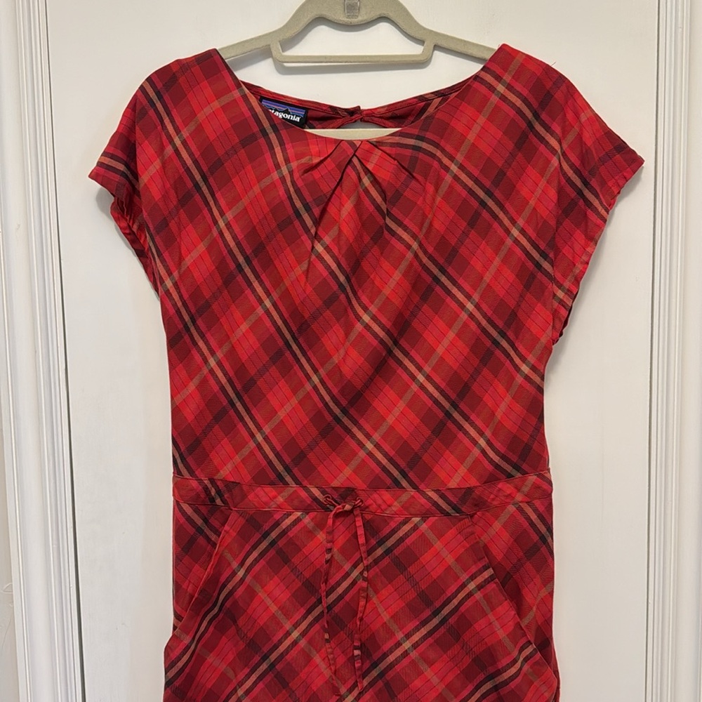 Patagonia Red Plaid Midi Dress - Picture 2 of 3